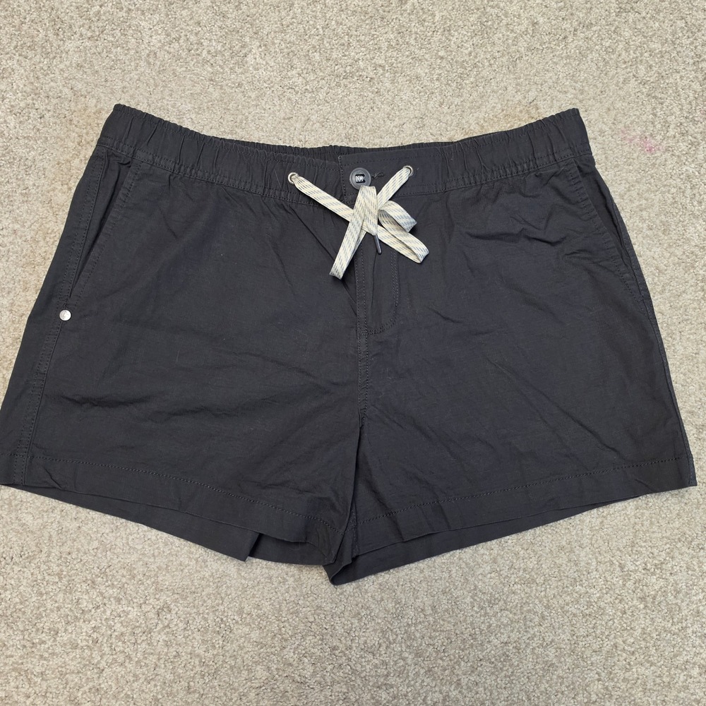 Vuori Womens Ripstop Shorts VW364 Charcoal Gray Organic‎ Cotton Size Large
